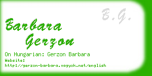 barbara gerzon business card